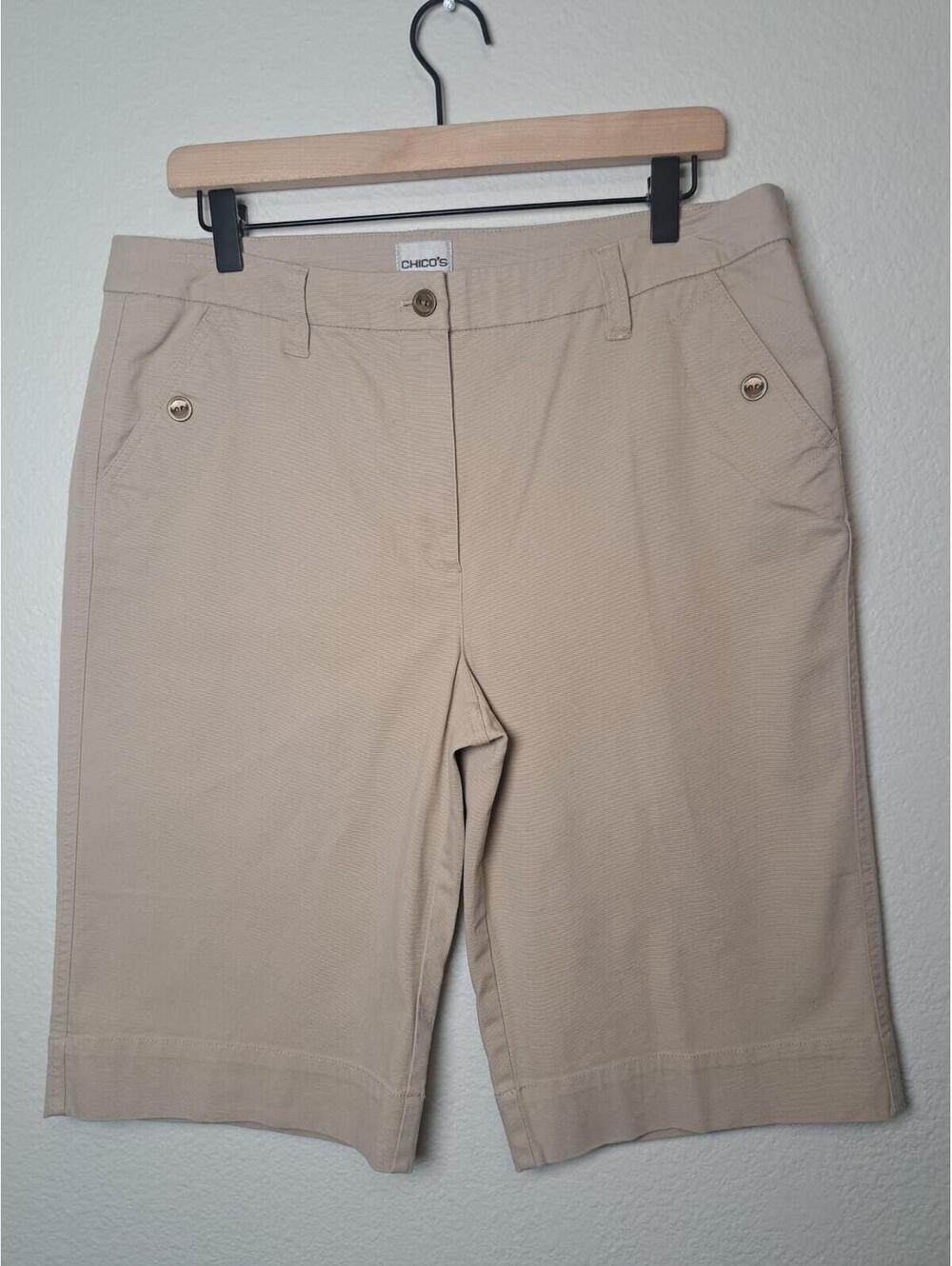 Chico's The Christ’s Fit Shorts Sz.2/L/32 Beige 10 Inche Inseam